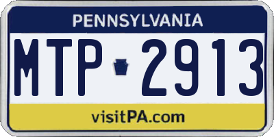 PA license plate MTP2913