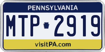 PA license plate MTP2919