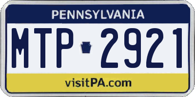 PA license plate MTP2921
