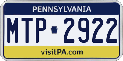PA license plate MTP2922