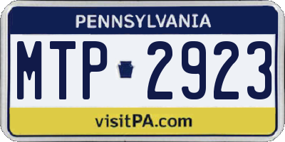 PA license plate MTP2923
