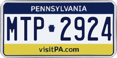 PA license plate MTP2924