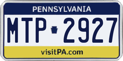 PA license plate MTP2927
