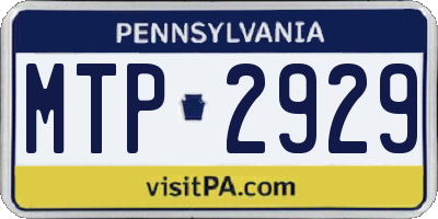 PA license plate MTP2929