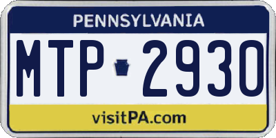 PA license plate MTP2930