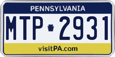 PA license plate MTP2931