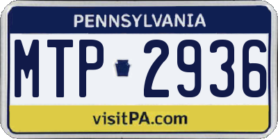 PA license plate MTP2936