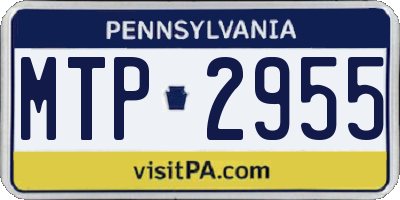 PA license plate MTP2955