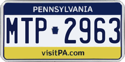 PA license plate MTP2963