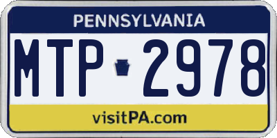 PA license plate MTP2978