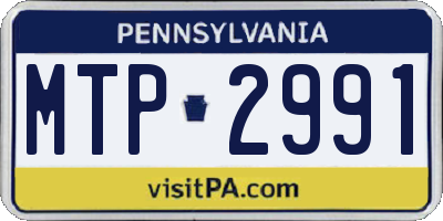 PA license plate MTP2991
