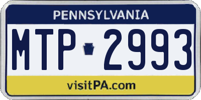 PA license plate MTP2993