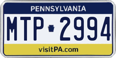 PA license plate MTP2994