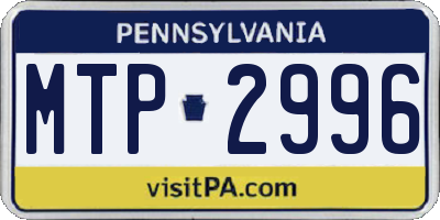 PA license plate MTP2996