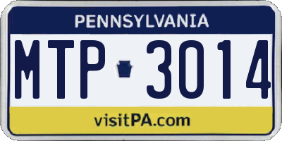 PA license plate MTP3014