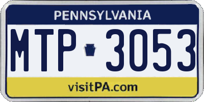 PA license plate MTP3053