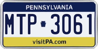 PA license plate MTP3061