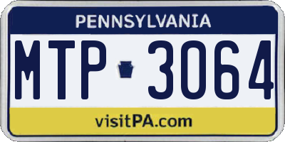 PA license plate MTP3064