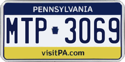 PA license plate MTP3069