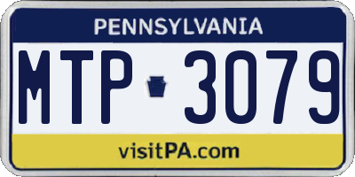 PA license plate MTP3079