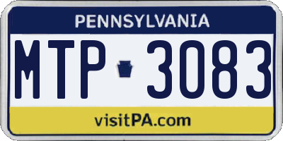 PA license plate MTP3083