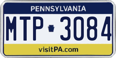 PA license plate MTP3084