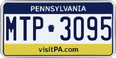 PA license plate MTP3095