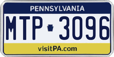PA license plate MTP3096
