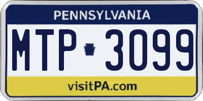 PA license plate MTP3099