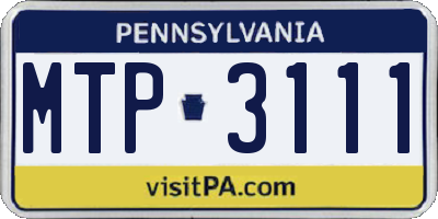PA license plate MTP3111