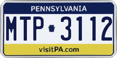 PA license plate MTP3112