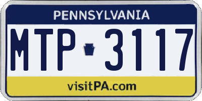 PA license plate MTP3117