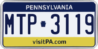 PA license plate MTP3119