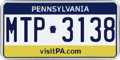 PA license plate MTP3138