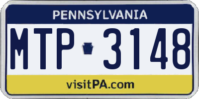 PA license plate MTP3148