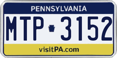 PA license plate MTP3152