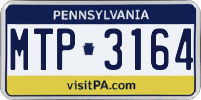 PA license plate MTP3164