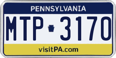 PA license plate MTP3170