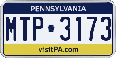 PA license plate MTP3173