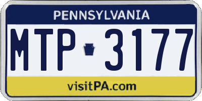 PA license plate MTP3177