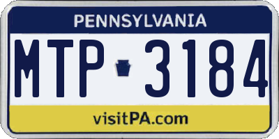 PA license plate MTP3184