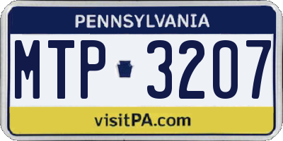 PA license plate MTP3207