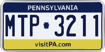 PA license plate MTP3211