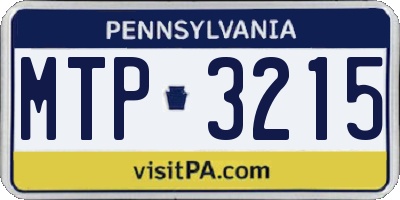 PA license plate MTP3215