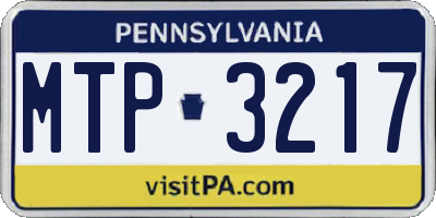 PA license plate MTP3217