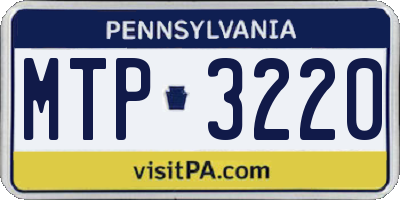 PA license plate MTP3220
