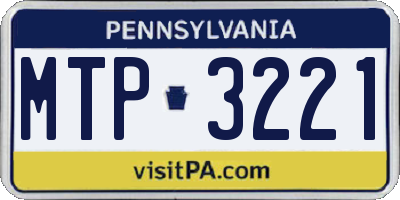 PA license plate MTP3221
