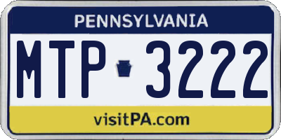 PA license plate MTP3222