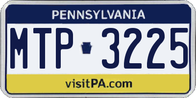 PA license plate MTP3225
