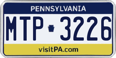 PA license plate MTP3226